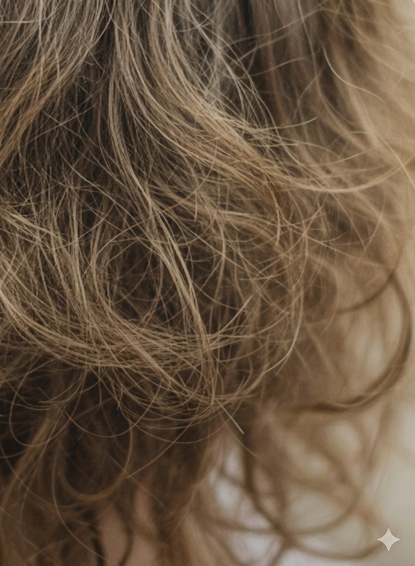 Cheveux ternes et sans vie à cause des impuretés